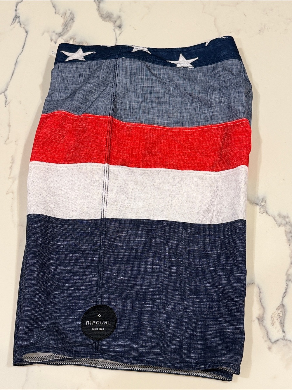 Rip Curl youth size 27/L Patriotic Stripe Boardshorts - Red White blue
